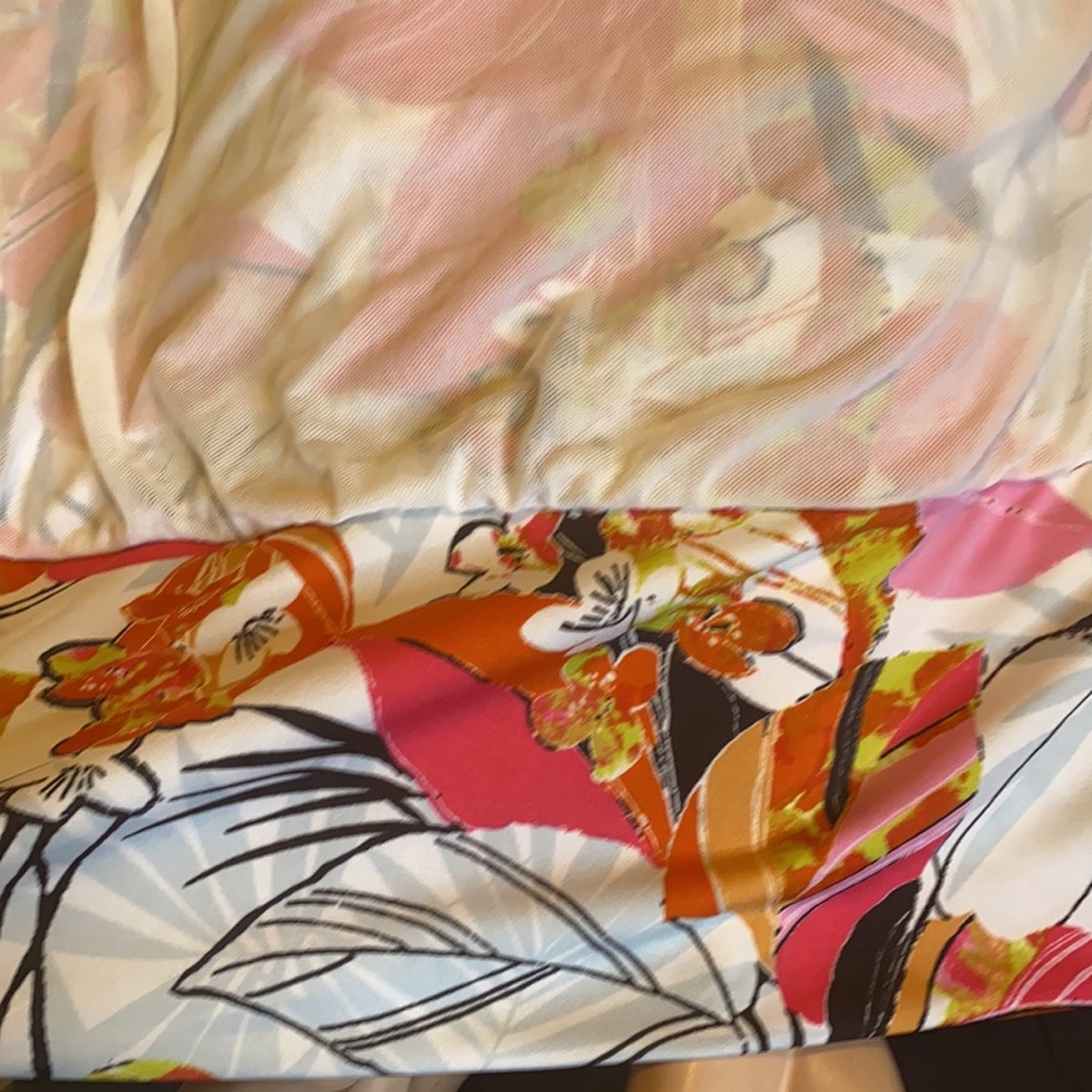 Ashley Steward 18/20 Floral Tropical Top White - Picture 7 of 7